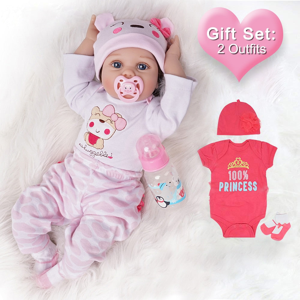 Poupée bébé reborn avec vêtements et cheveux courts – Jouet fille et garçon