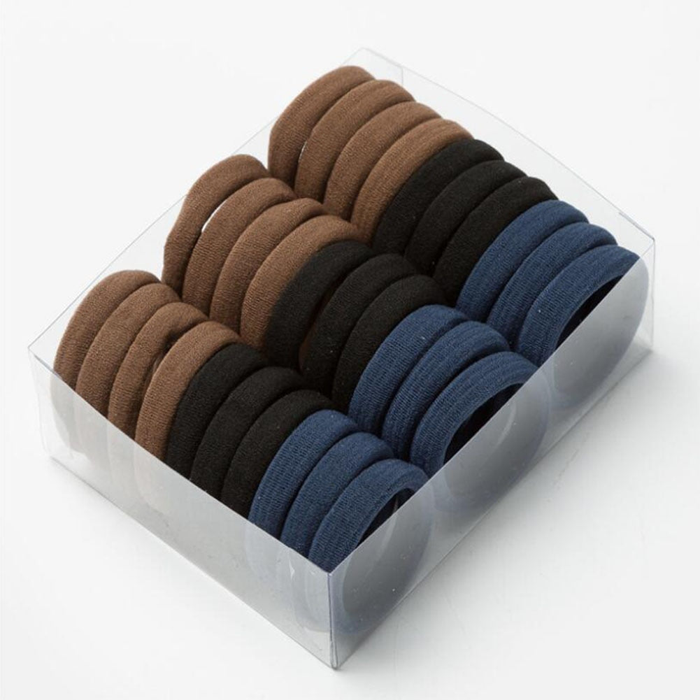 Lot de 30 élastiques colorés 4 cm en polyester pour queue-de-cheval