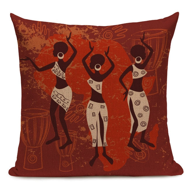 Housse Coussin Géométrique Style Africain - Éléphant Lin Décoration 4