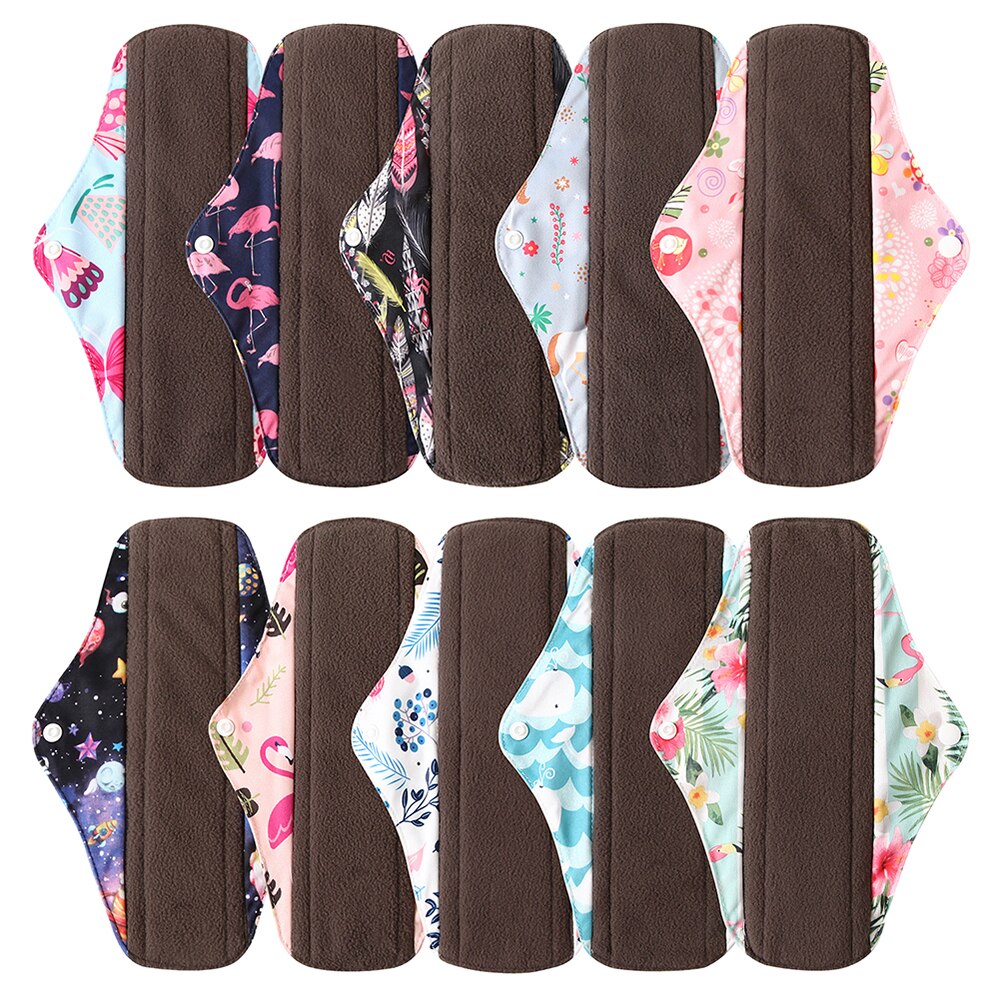Protège-slip lavable Ohbabyka charbon de bambou – Serviette réutilisable