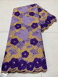Tissu Dentelle Voile Suisse Africaine Coton Brodé - Mariage 5 Mètres