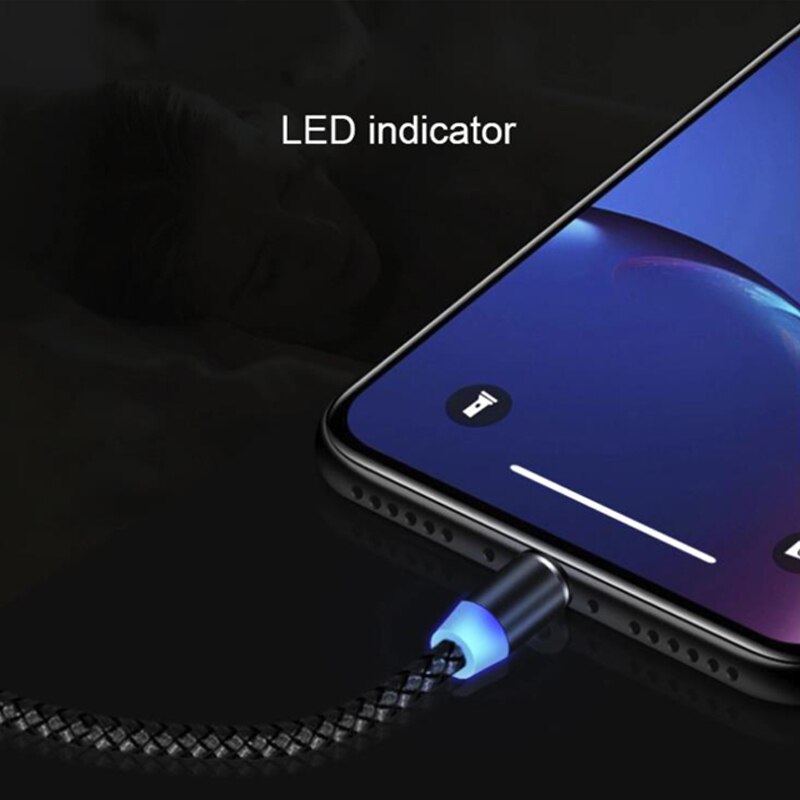 Câble magnétique Alimoto 1 m 3 en 1 charge rapide USB-C, Micro USB