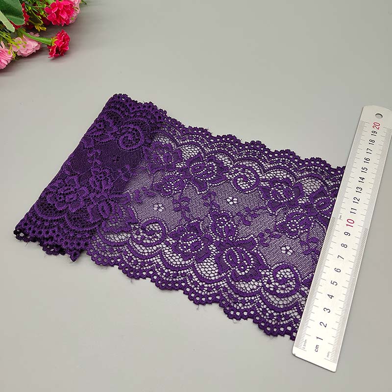 Ruban Dentelle Élastique Fleuri Africain - 15cm Couture DIY 2