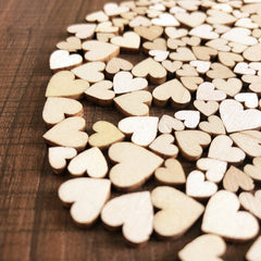 Lot de 50 cœurs en bois rustique – Décoration table mariage et DIY