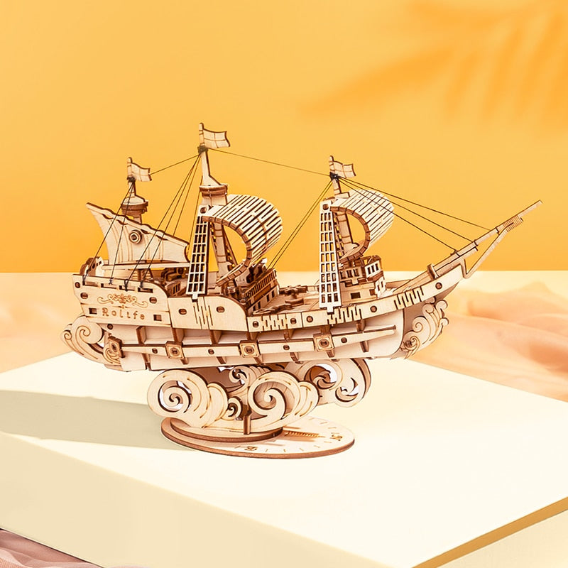Puzzle 3D en bois Robotime – Maquette bateau à assembler pour enfant