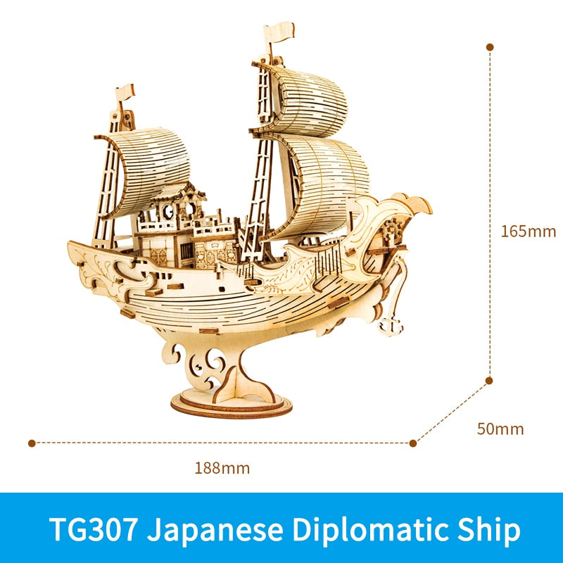 Puzzle 3D en bois Robotime – Maquette bateau à assembler pour enfant
