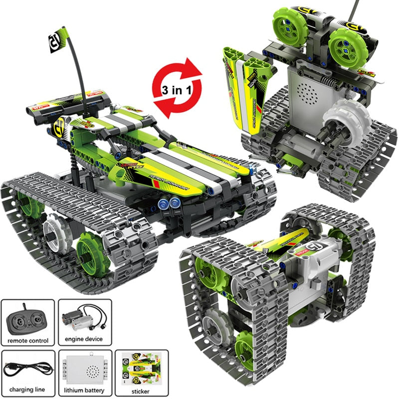 Voiture RC chenillée cascades – Blocs STEM télécommandée haute technologie