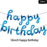 blue happy baby shower boys birthday pull flag banner balloon garland 1 age birth day 12month photo frame first party decor 1st