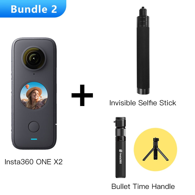 Caméra 360° Insta360 One X2 5.7K – Étanche 10 m, panoramique sport