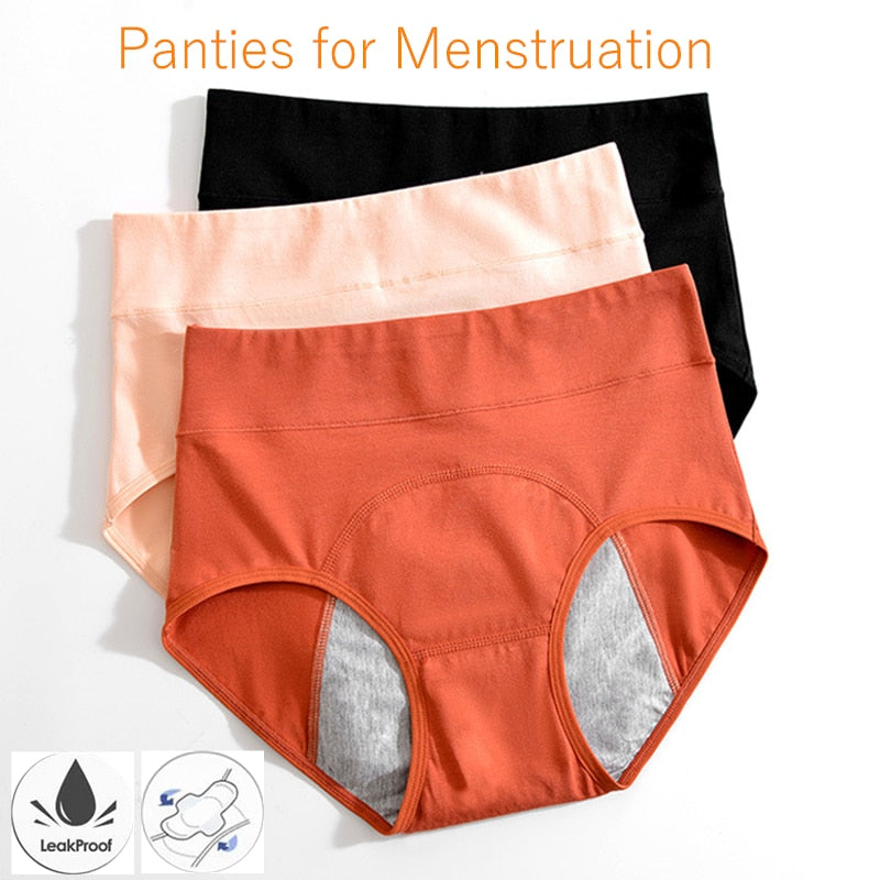 Culotte menstruelle coton taille haute lavable – Protection flux léger