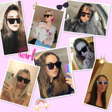 Evrfelan Retro Square Sunglasses Brand Desinger Cat Eye Sun Glasses Women Eyewear Chic Big Frame Glasses for Women oculos UV400