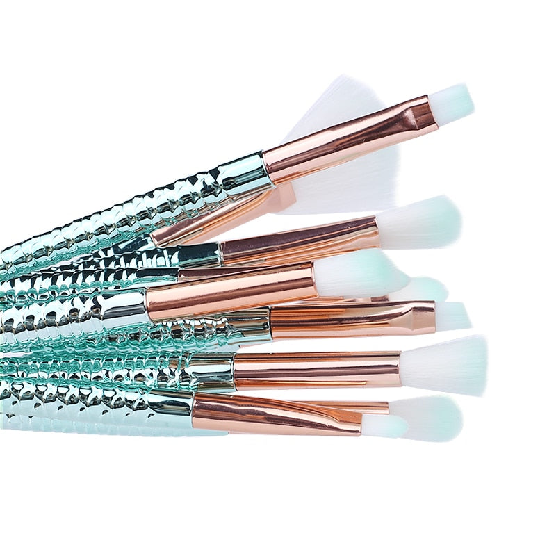 Set de pinceaux maquillage Mermaid – Fond de teint, fard et enlumineur