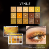 QIBEST Glitter Eyeshadow Palette 15 Colors Planet Holographic Pigment Matte Shimmer Eye Shadow Powder Shiny Eye Makeup Pallete