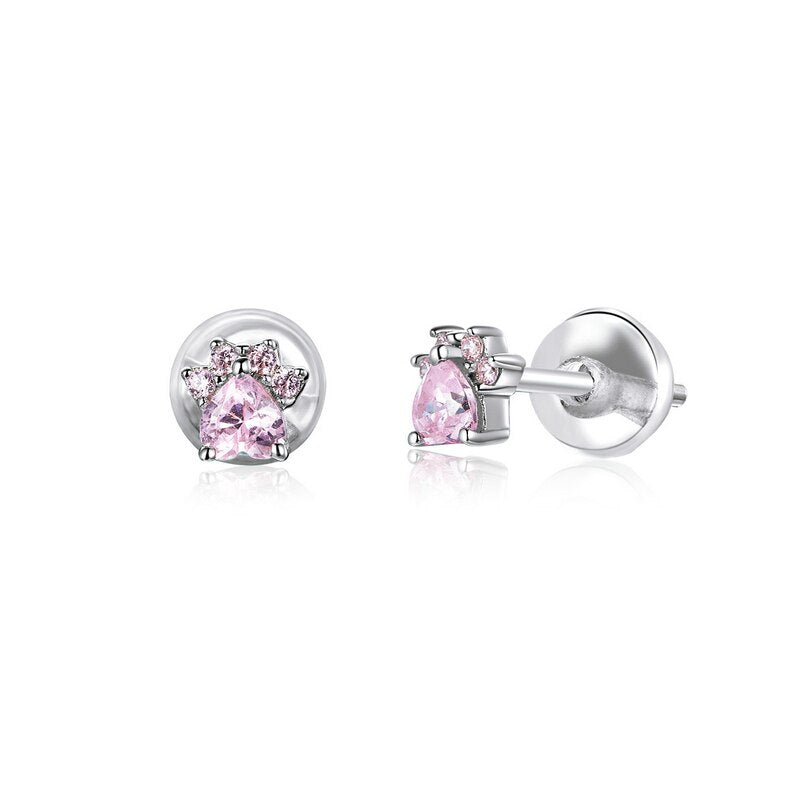 Boucles d'oreilles argent 925 Bamoer empreinte de patte – SCE407
