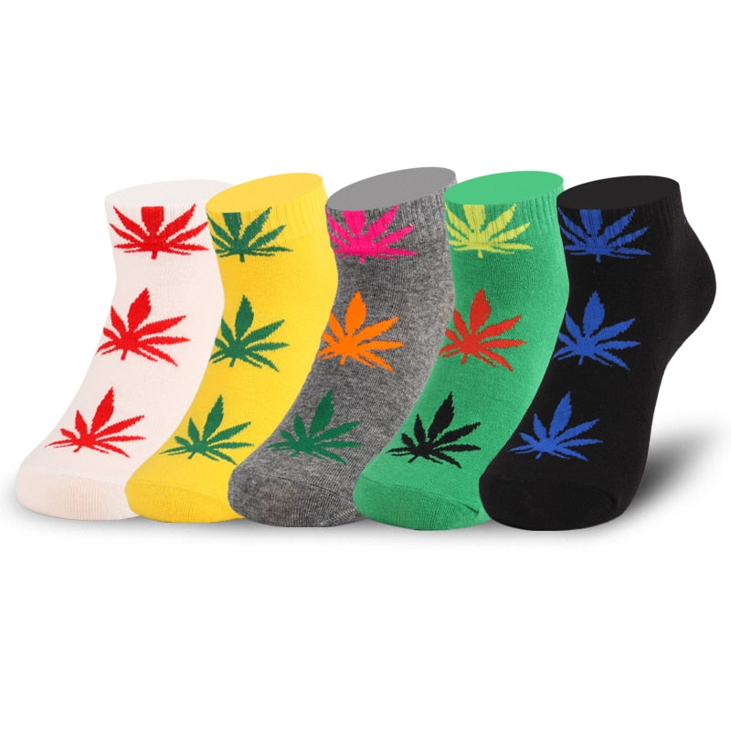 Lot de 5 paires de chaussettes fantaisie homme – Style Harajuku casual