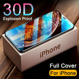 30D Full Cover Tempered Glass on For iphone 11 12 13 14 PRO MAX Screen Protector Protective Glass On iphone 14 X XR XS MAX Glass