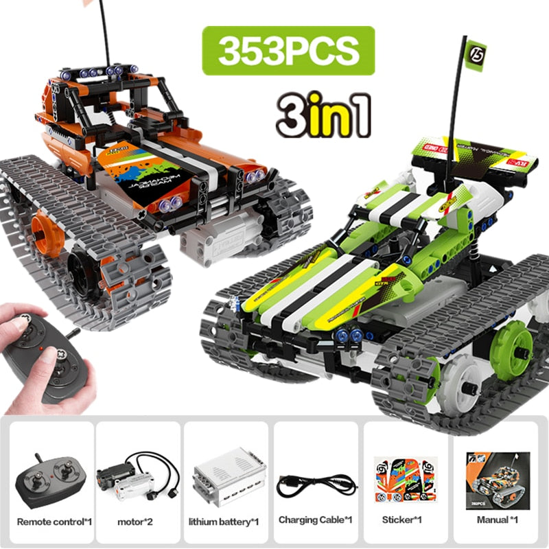 Voiture RC chenillée cascades – Blocs STEM télécommandée haute technologie