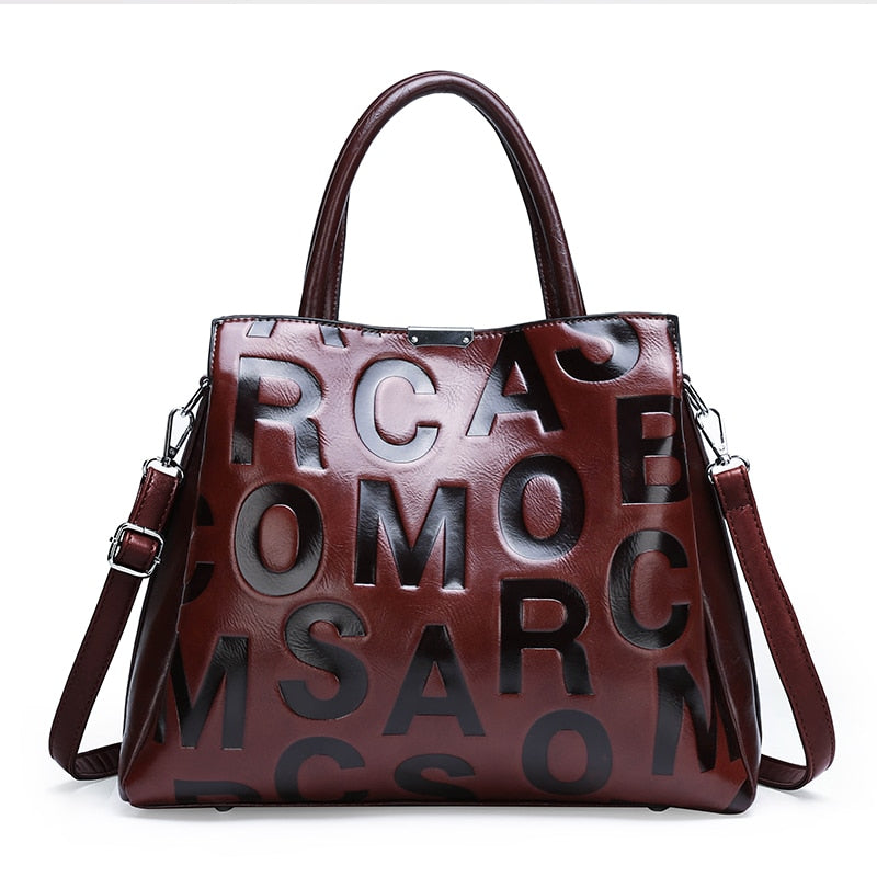 Sac à main femme en cuir PU avec bandoulière – Design lettres fashion