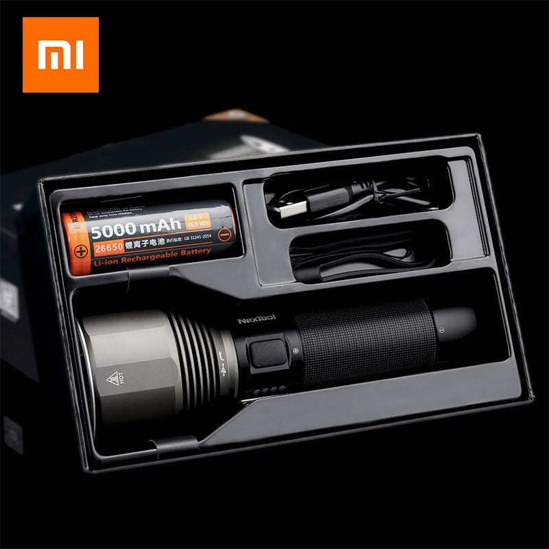 Lampe torche LED rechargeable Nextool 2000 lm – IPX7, 5000 mAh, USB-C