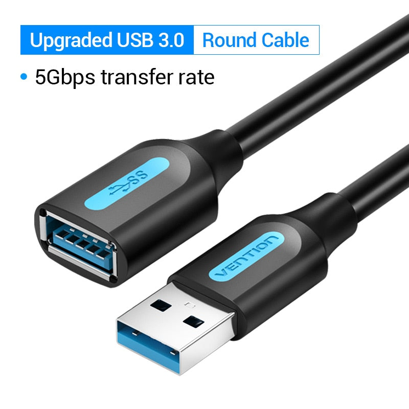 Câble d'extension USB 3.0 Vention – Compatible TV, SSD, Xbox, PC, laptop