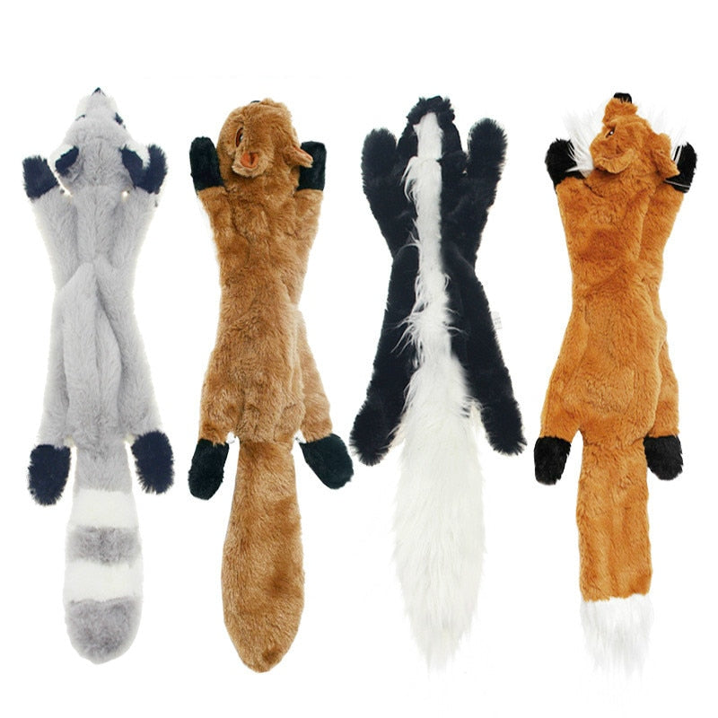 Jouet peluche couinante pour chien – Lapin, loup ou écureuil