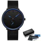 CRRJU Fashion Mens Watches Ultra Thin Quartz Watch Men 2020 New Casual Mesh Belt Waterproof Stylish Watches Relogio Masculino