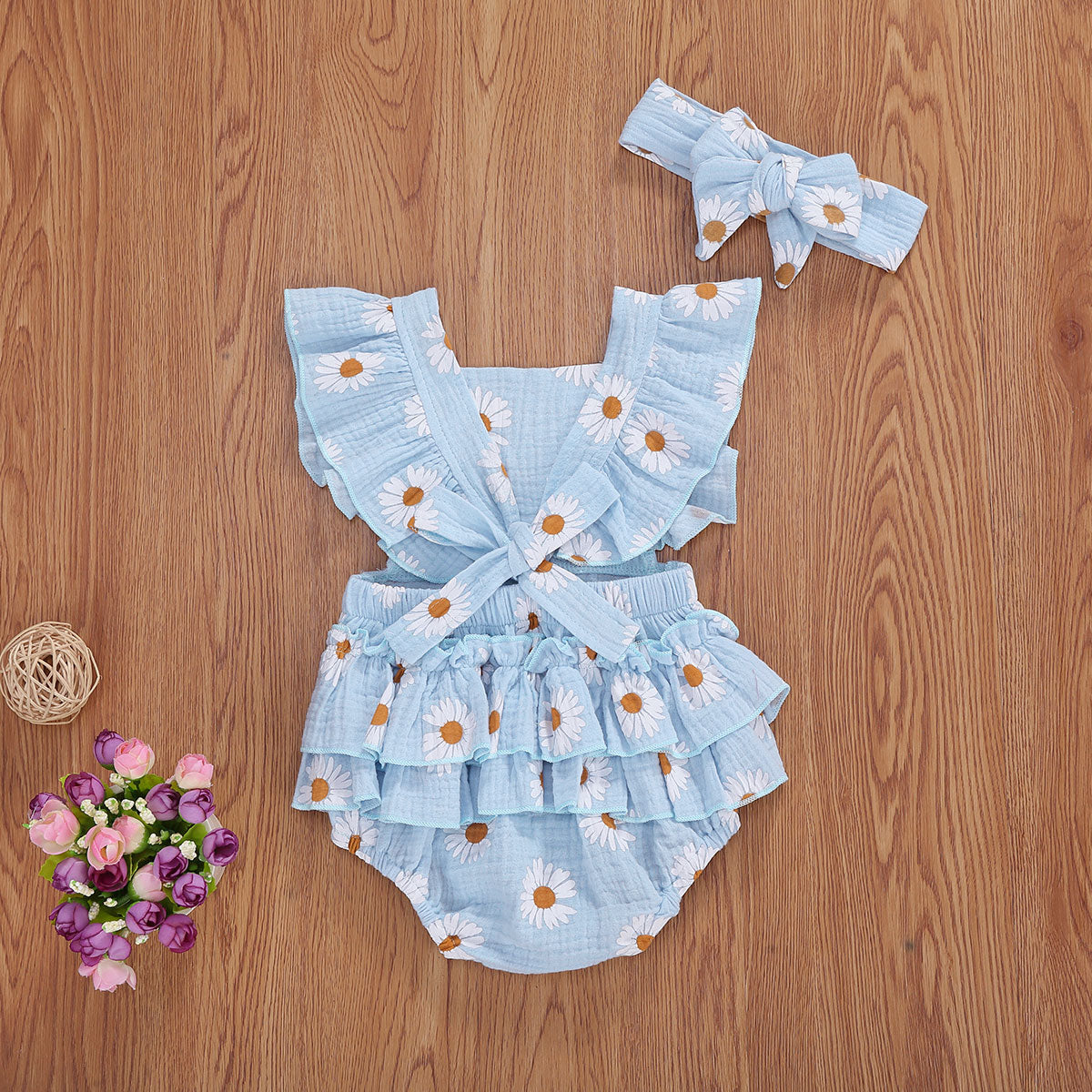 Barboteuse florale bébé – Confort et style pour nouveau-né