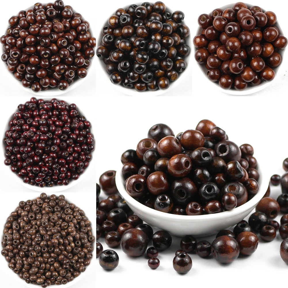 Perles en Bois Rondes pour Bijoux™