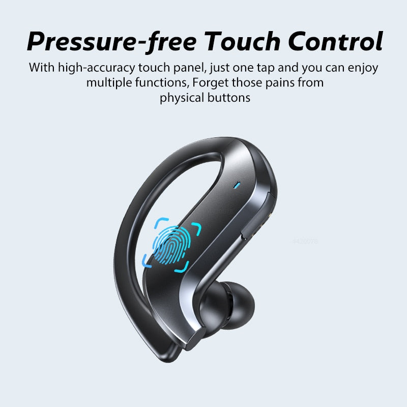 Écouteurs Bluetooth TWS sport imperméables avec micro et contrôle tactile