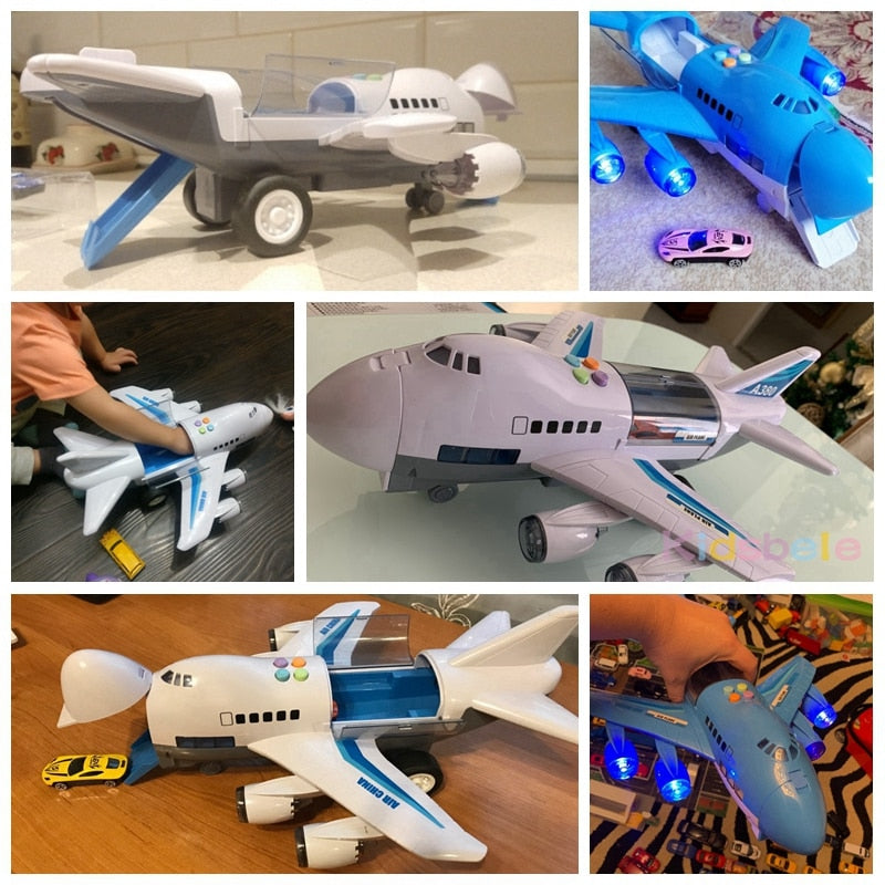 Avion jouet à inertie avec musique et lumières – Simulation piste enfant