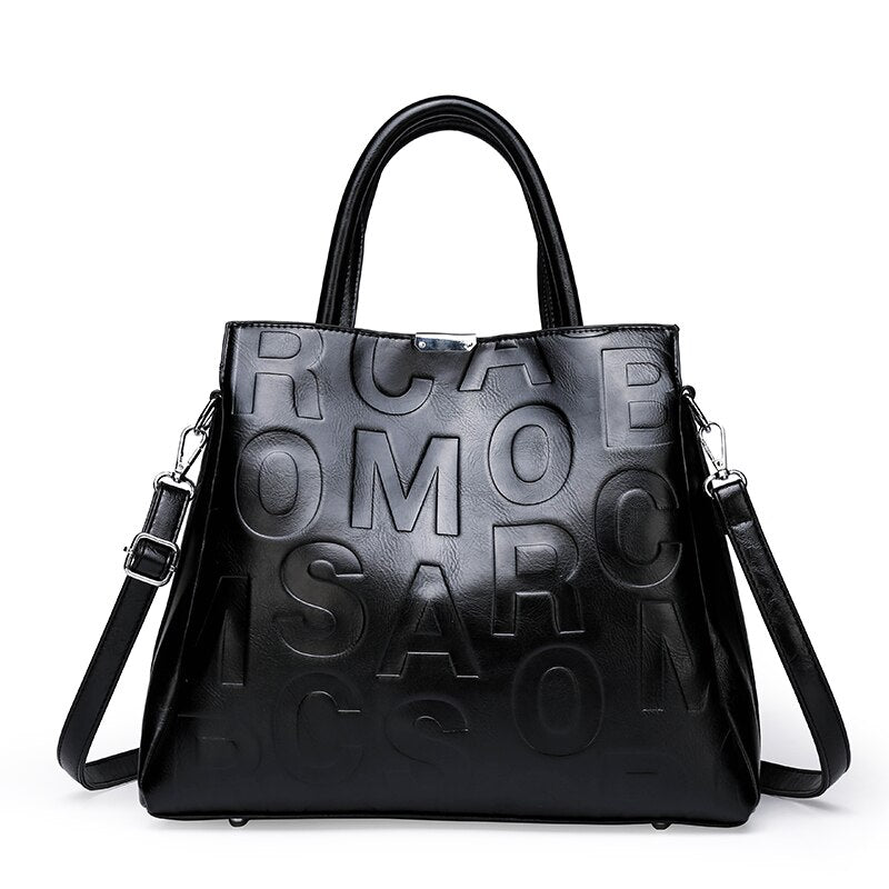 Sac à main femme en cuir PU avec bandoulière – Design lettres fashion
