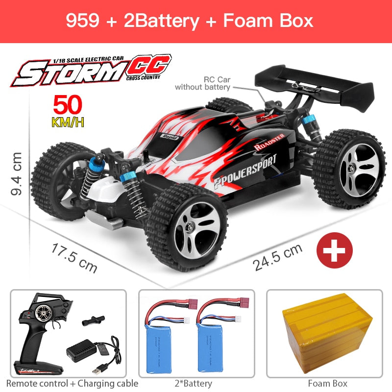 Voiture RC Wltoys 144001/A959 2,4 GHz 4WD – 70 km/h, drift tout-terrain