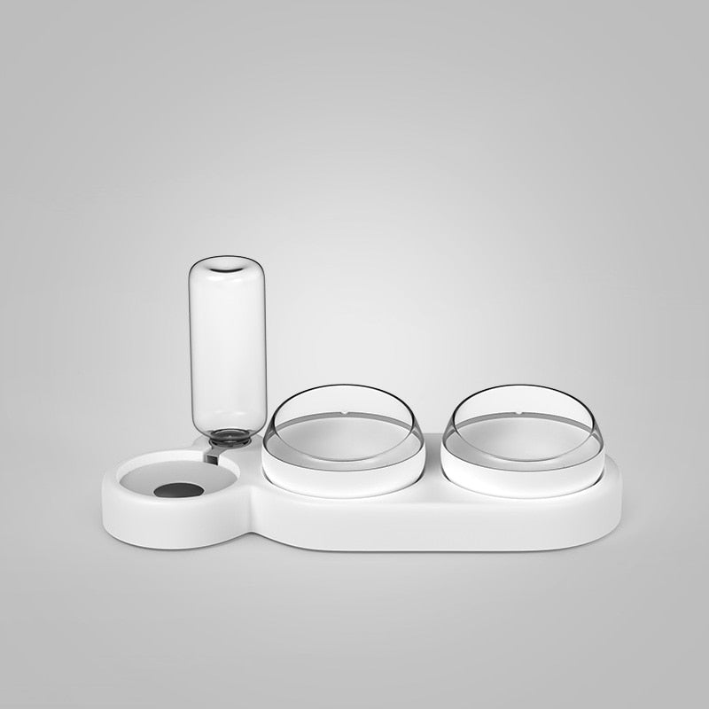 Gamelle double automatique pour chat et chien avec fontaine à eau