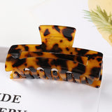 High Quality Geometric Acetate Hair Claws Large Square Hair Crabs Clip Leopard Grain Hair Clamps For Women Hair Accessories