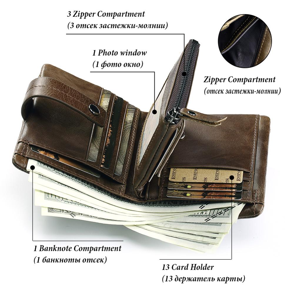 Portefeuille homme cuir véritable avec gravure personnalisée – Porte-monnaie