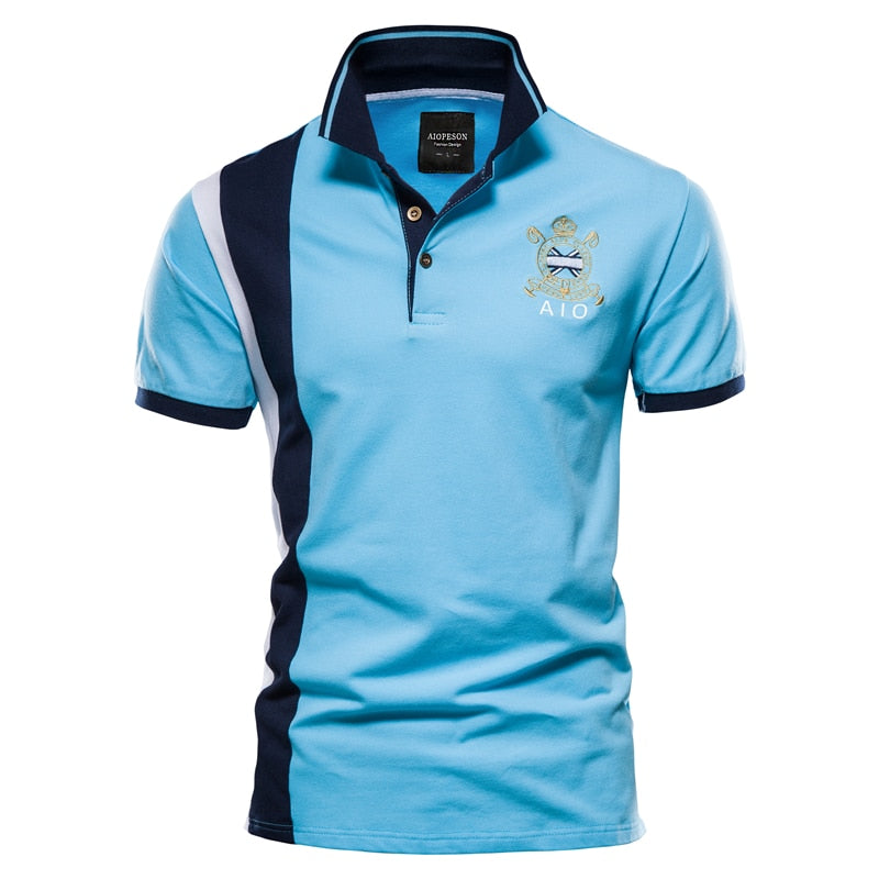 Polo homme Aiopeson 100% coton avec badge brodé – Manches courtes été