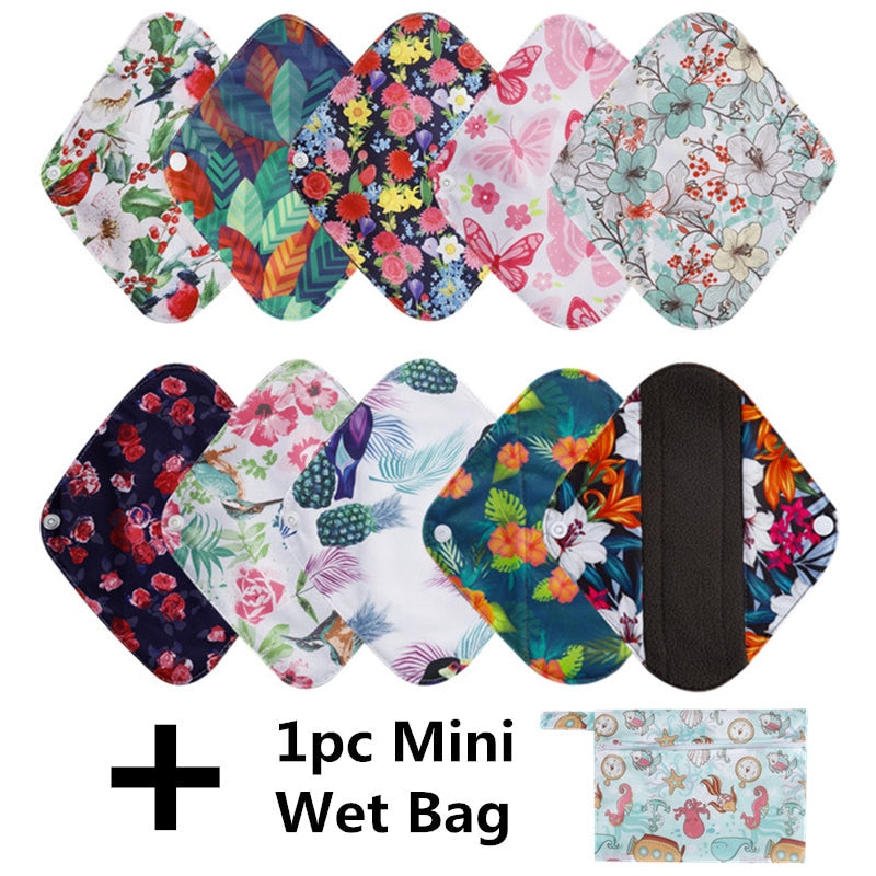 Lot de 10 serviettes lavables Simfamily bambou charbon – Hygiène féminine