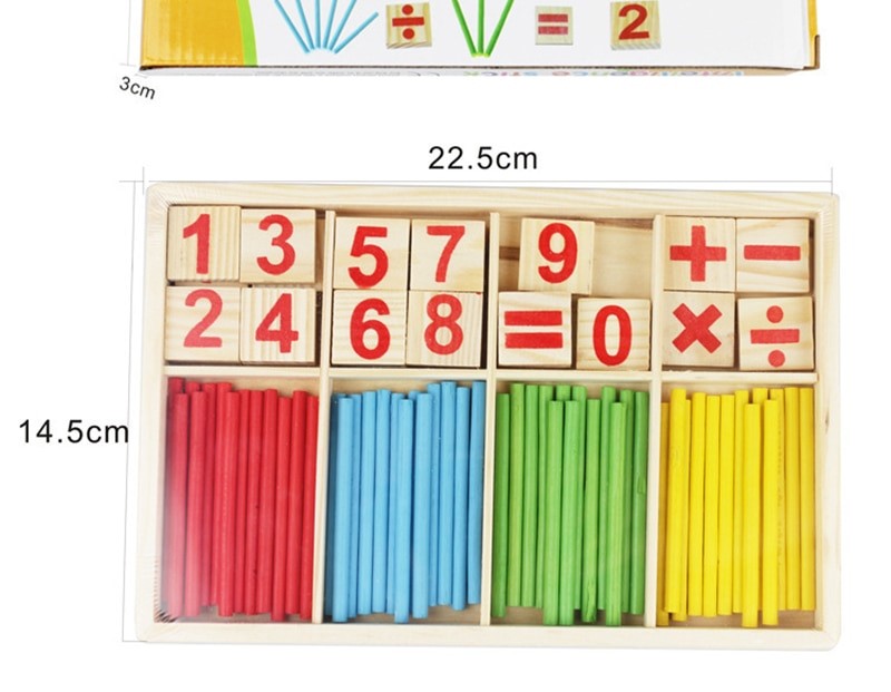 Jeu Éducatif de Calcul des Nombres en Bois, Jouet Puzzle pour l'Apprentissage des Enfants dès le plus Jeune Age, Comprenant des Bâtonnets, ZXH