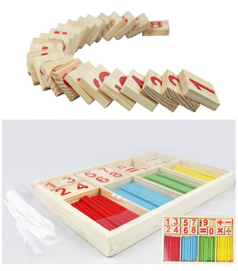 Jeu Éducatif de Calcul des Nombres en Bois, Jouet Puzzle pour l'Apprentissage des Enfants dès le plus Jeune Age, Comprenant des Bâtonnets, ZXH
