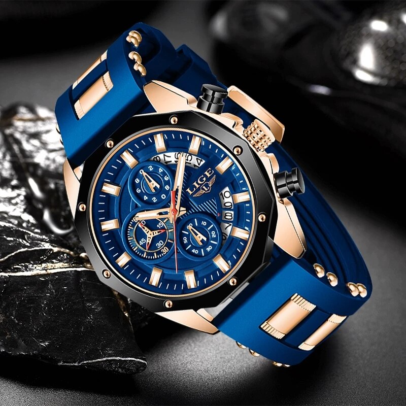 Montre Silicone Homme - Sport Chronographe Étanche
