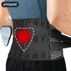Elstiac Lumbar Back Belt Waist Support Trainer Adjustable Lumbar Pad with 6 Stays Abdominal Binder Fitness Gym Belts Women Men