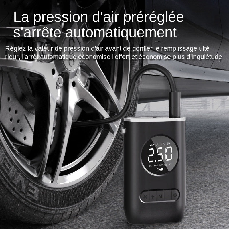Car Air Pump Portable Mini Self Propelled Electric Tire Pump Air Pump Handheld Wireless Digital Display Charging Pump