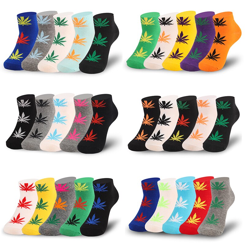 Lot de 5 paires de chaussettes fantaisie homme – Style Harajuku casual
