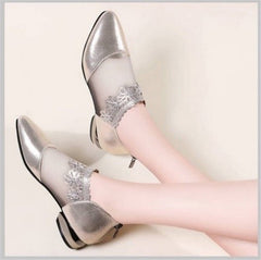 Mocassins en dentelle Sexy et pointus pour femmes, chaussures plates à fermeture éclair, en maille élégante, respirantes, antidérapantes, pour loisirs, bureau, chaussures de mariage