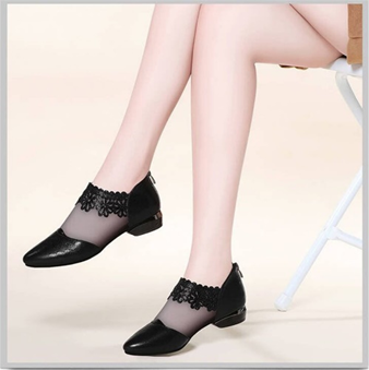 Mocassins Dentelle Femme - Plats Zip Élégants