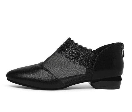 Mocassins Dentelle Femme - Plats Zip Élégants