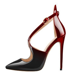 Escarpins à bout pointu pour femmes, sandales à lanières croisées, talons hauts fins, chaussures de mariage, été