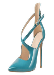 Escarpins à bout pointu pour femmes, sandales à lanières croisées, talons hauts fins, chaussures de mariage, été
