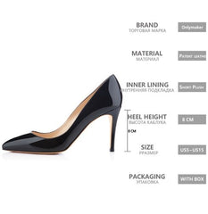 Onlymaker – escarpins à bout pointu pour femmes, chaussures simples chics à talons hauts de 8CM, grande taille, rouge, noir, blanc, rose