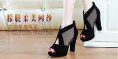 Sandales ajourées à talons hauts pour femmes, nouveau Style de marée, chaussures en maille, mode coréenne